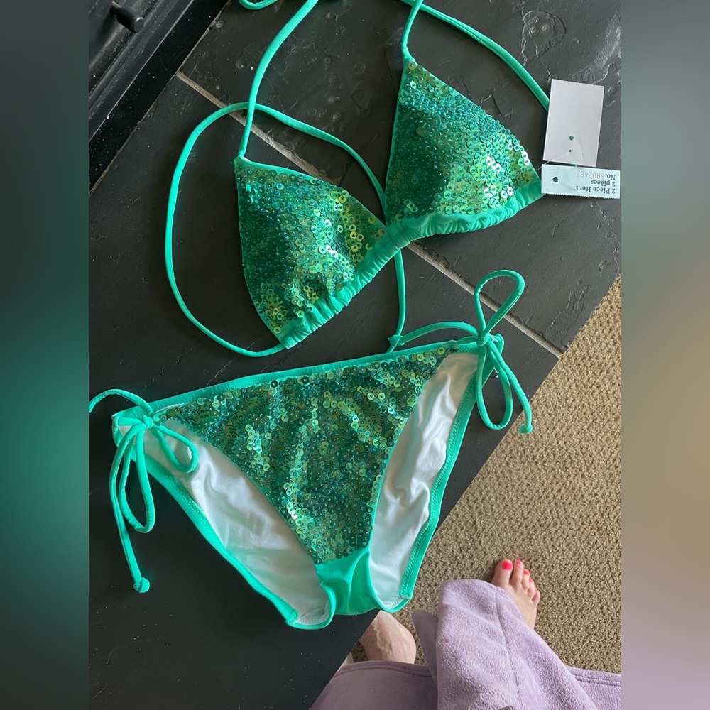 Ladies new bikini sequins tags on